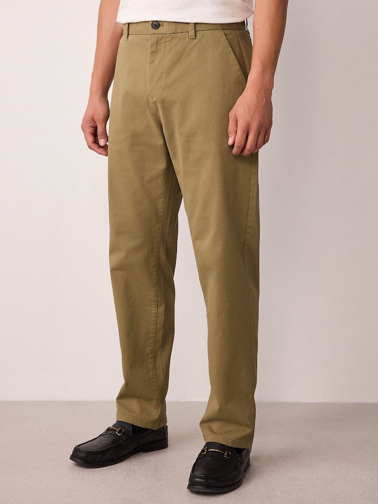 Sand Regular Tapered Fit Stretch Chinos Trousers - Image 1 of 10 Sand Regular Tapered Fit Stretch Chinos Trousers - Image 1 of 10
