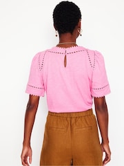 Boden Pink Mila Trim Detail Top - Image 3 of 5