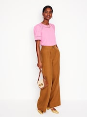 Boden Pink Mila Trim Detail Top - Image 4 of 5