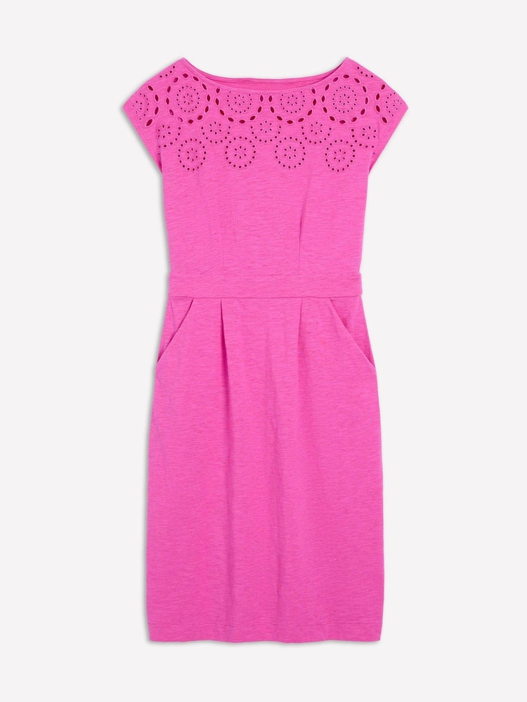 Boden Purple 100% Cotton Florrie Broderie Dress - Image 5 of 5
