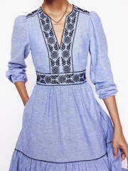 Boden Blue Violet Blend Midi Dress - Image 2 of 4