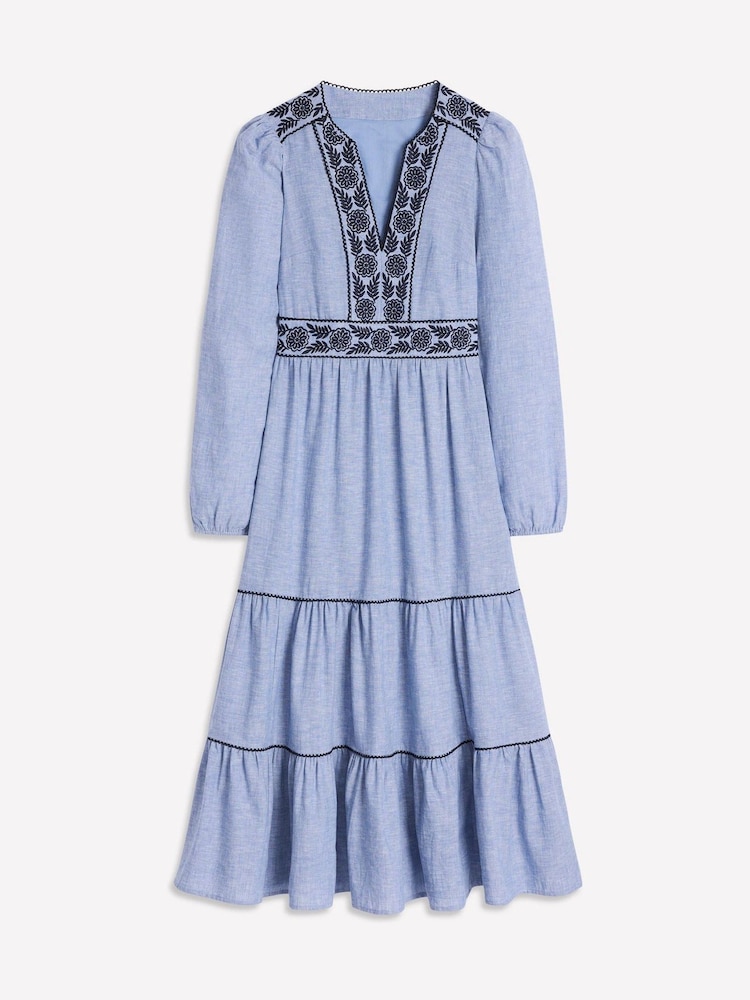 Boden Blue Violet Blend Midi Dress - Image 4 of 4