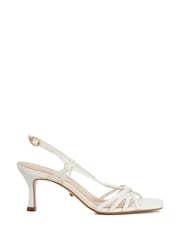 Dune London White Mischevious Knot Detail Heeled Sandals - Image 1 of 6