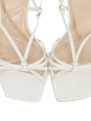 Dune London White Mischevious Knot Detail Heeled Sandals - Image 5 of 6