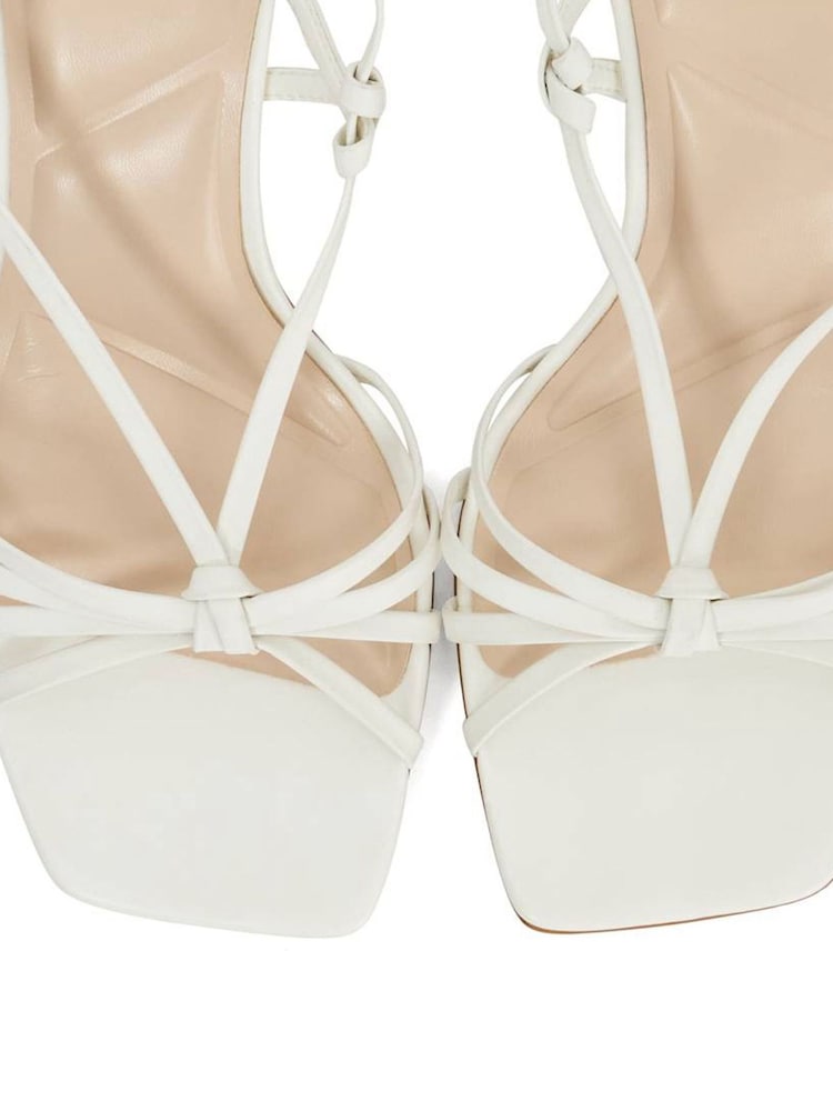 Dune London White Mischevious Knot Detail Heeled Sandals - Image 5 of 6