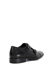 Dune London Black Wide Fit Satchin Flex Sole Toecap Monk Shoes - Image 3 of 6