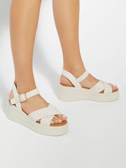 Dune London Cream Kinleys Woven Sandals - Image 1 of 6