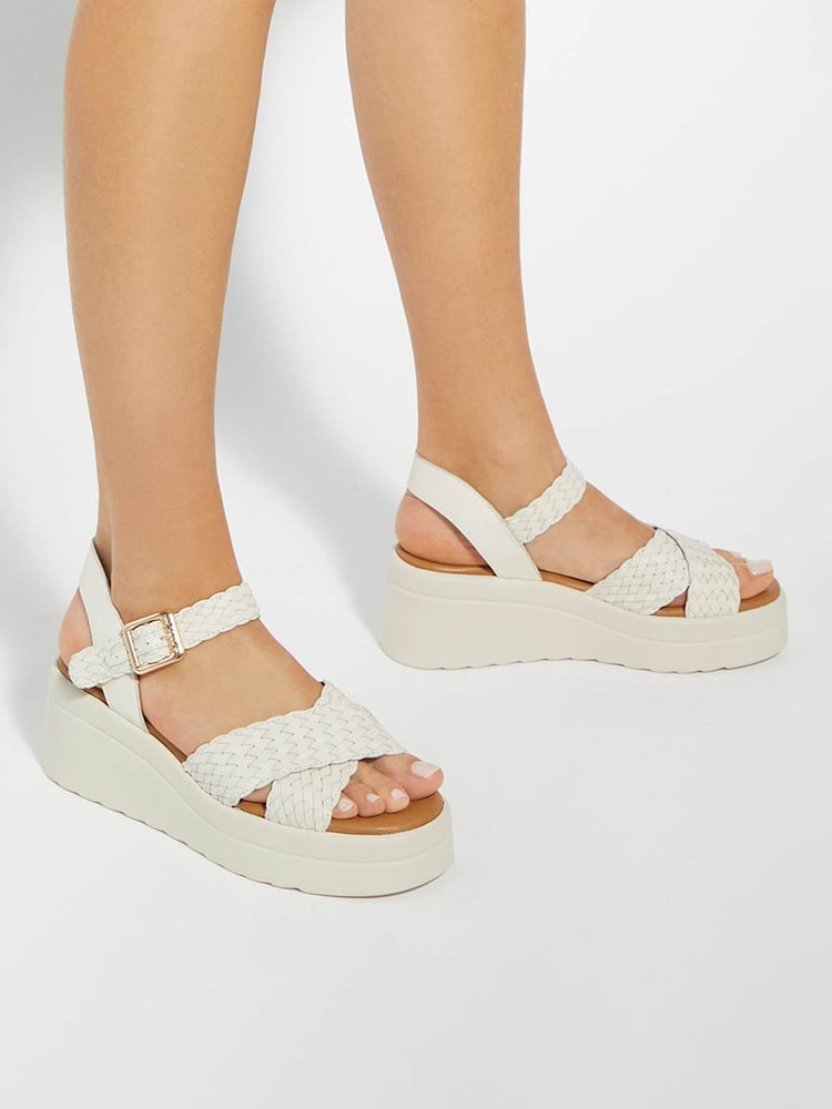 Dune London Cream Kinleys Woven Sandals - Image 1 of 6