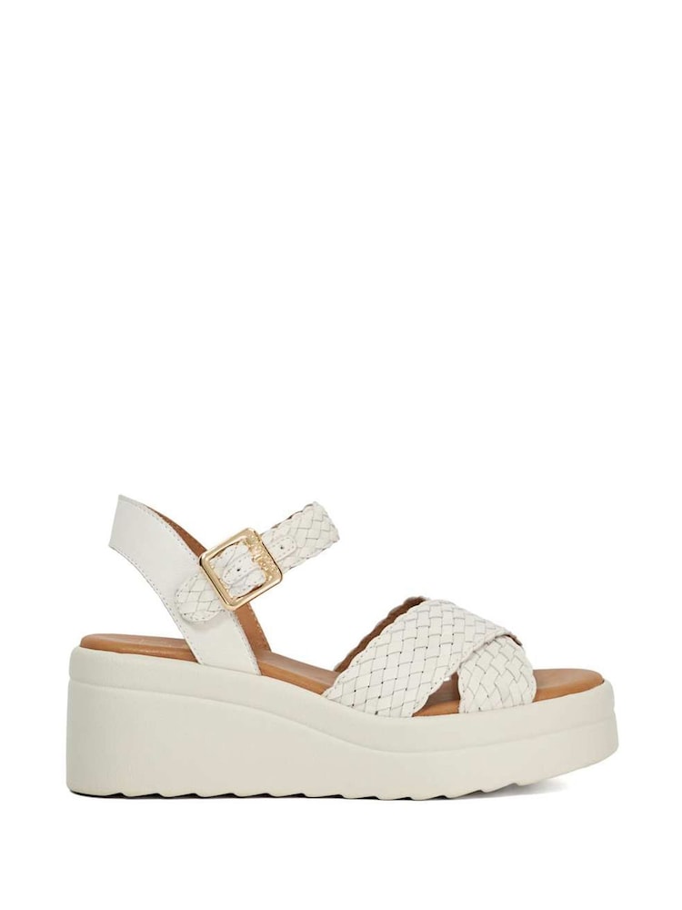 Dune London Cream Kinleys Woven Sandals - Image 2 of 6