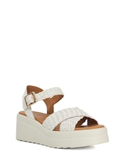 Dune London Cream Kinleys Woven Sandals - Image 3 of 6