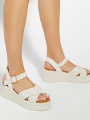 Dune London Cream Kinleys Woven Sandals - Image 8 of 8