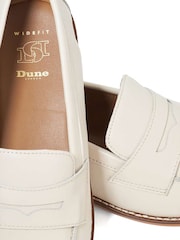 Dune London Cream Wide Fit Ginelli Flexi Sole Leather Penny Loafers - Image 5 of 6