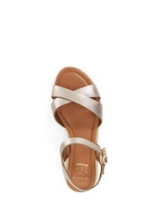 Dune London Gold Wide Fit Littleton Cross Strap Rope Flatform Sandals - Image 5 of 6