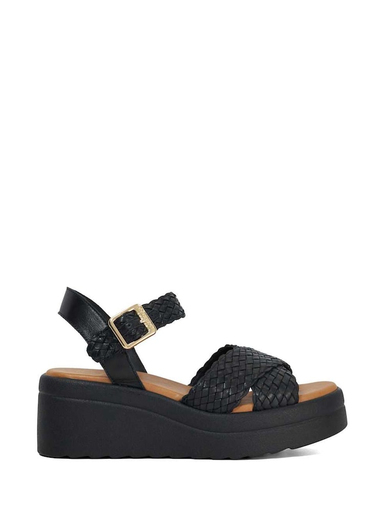 Dune London Black Kinleys Woven Sandals - Image 2 of 5