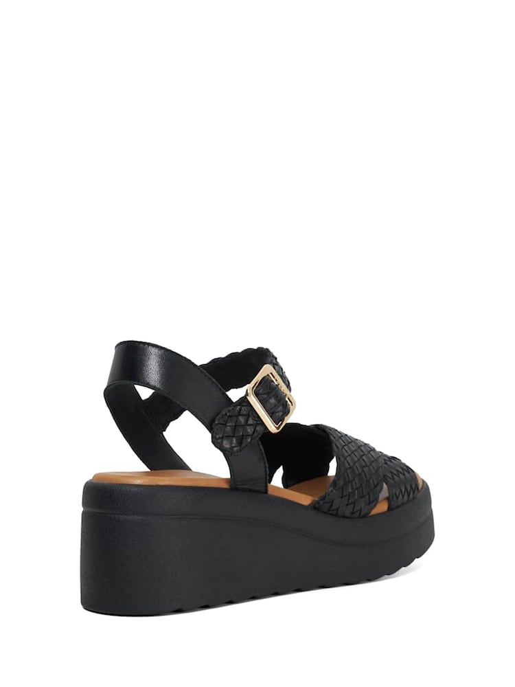 Dune London Black Kinleys Woven Sandals - Image 4 of 6