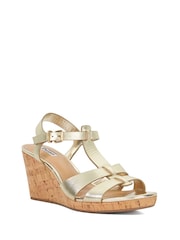 Dourado - Dune London de cunha com tira dupla Kastro Sandals - Imagem 2 de 6