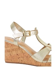 Dourado - Dune London de cunha com tira dupla Kastro Sandals - Imagem 5 de 6