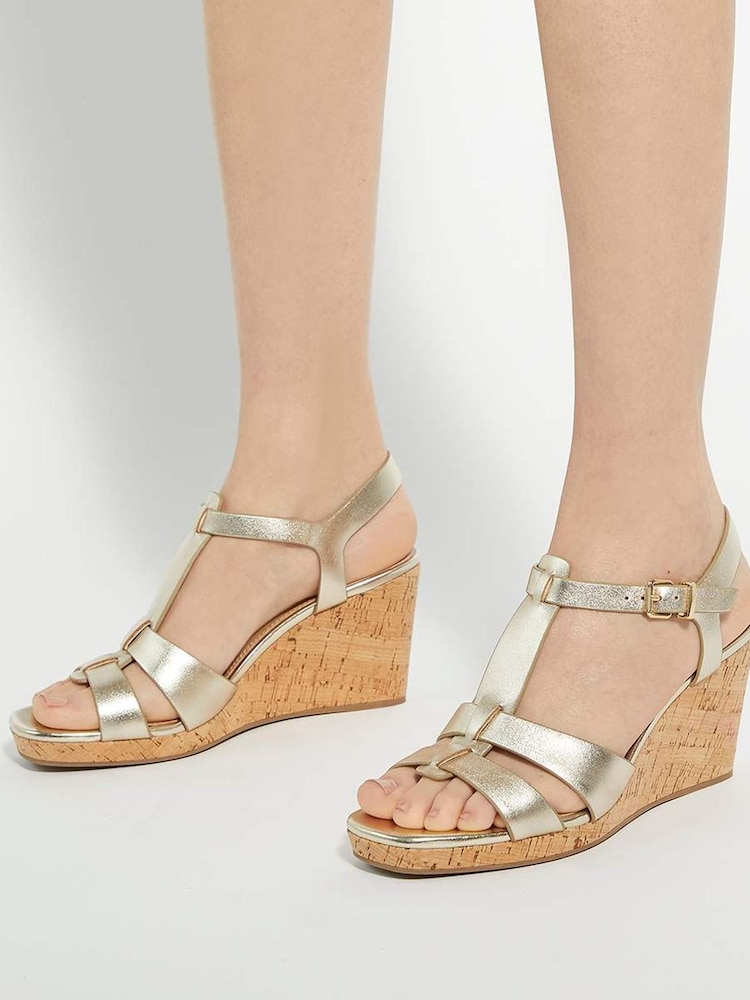 Dourado - Dune London de cunha com tira dupla Kastro Sandals - Imagem 6 de 6