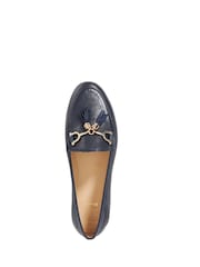 Dune London Navy Blue Wide Fit Flexible Sole Graysons Tassel Leather Loafers - Image 5 of 6