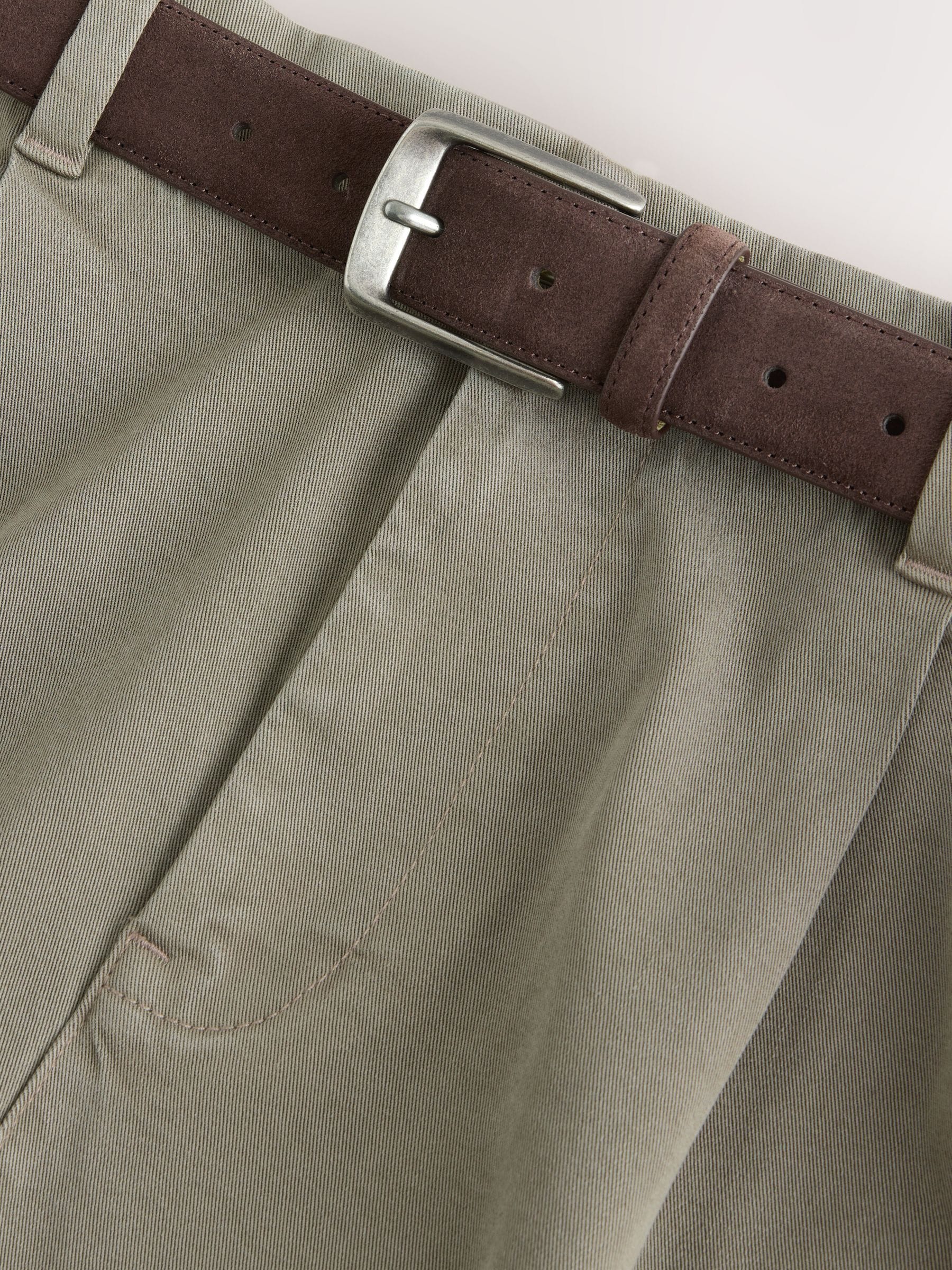 Buy Stone Straight Fit Belted Trousers from Next Romania