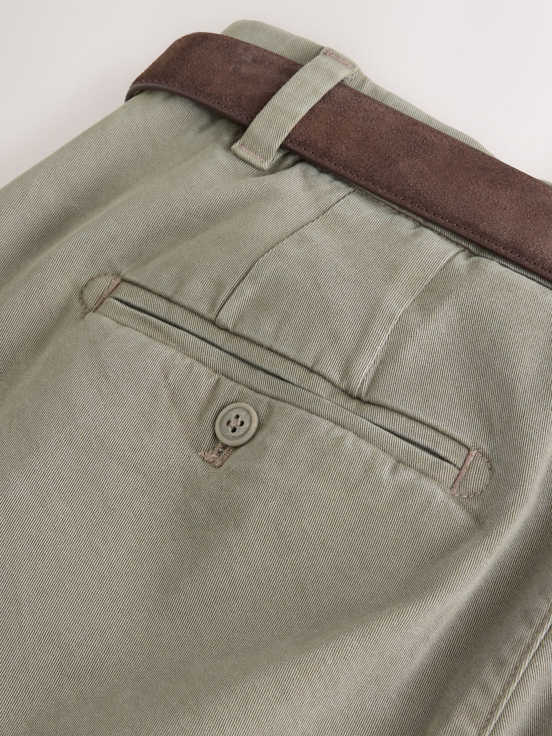 Buy Stone Straight Fit Belted Trousers from Next Romania