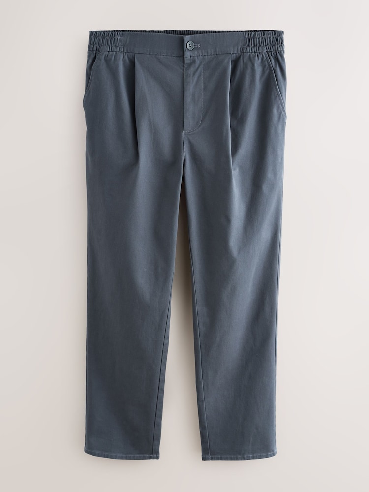 Blue Straight Fit Stretch Chinos Trousers - Image 1 of 4 Blue Straight Fit Stretch Chinos Trousers - Image 1 of 4