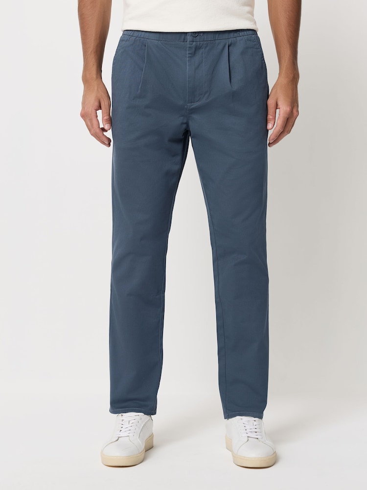 Blue Slim Fit Stretch Chinos Trousers - Image 1 of 11 Blue Slim Fit Stretch Chinos Trousers - Image 1 of 11
