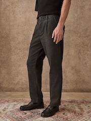 Brown Cotton Rich Herringbone Trousers - Image 2 of 11