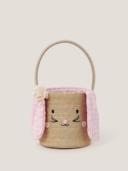 Monsoon Natural Bunny Gingham Basket Bag - Image 1 of 4