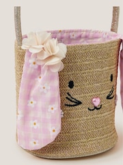 Monsoon Natural Bunny Gingham Basket Bag - Image 3 of 4