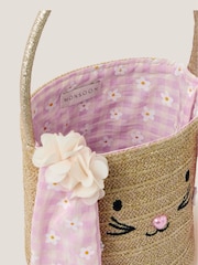 Monsoon Natural Bunny Gingham Basket Bag - Image 4 of 4