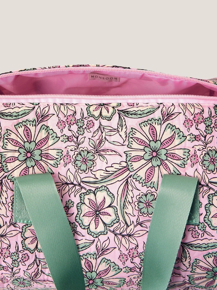 Monsoon Pink Floral Print Duffle Bag - Image 3 of 4