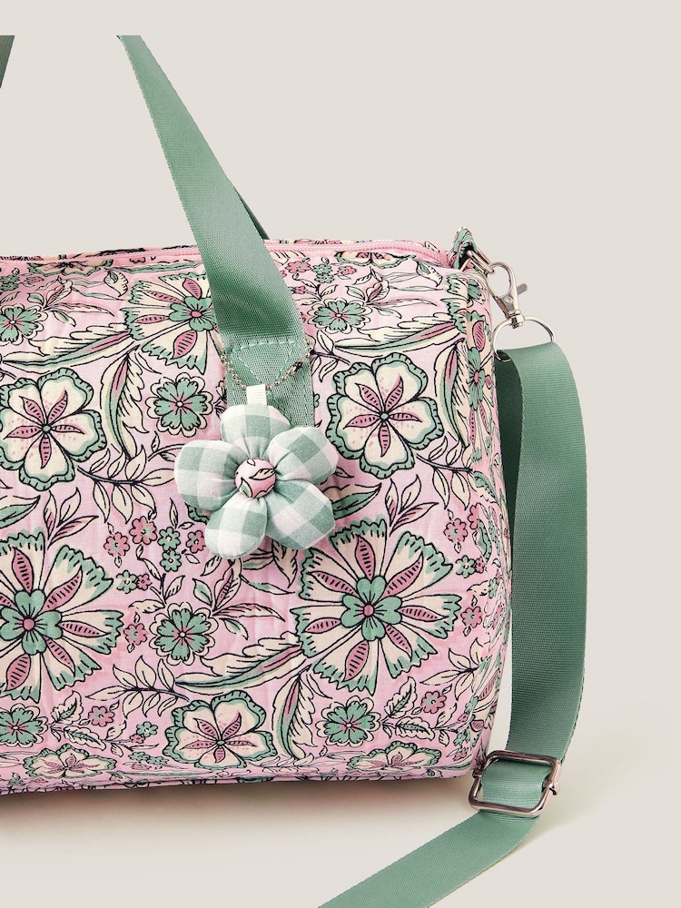 Monsoon Pink Floral Print Duffle Bag - Image 4 of 4