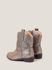 Monsoon Natural Brooke Metallic Cowboy Boots - Image 2 of 3