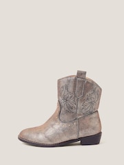 Monsoon Natural Brooke Metallic Cowboy Boots - Image 3 of 3
