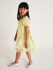Monsoon Yellow Alexandria Sequin Ruffle Tulle Swing Dress - Image 1 of 1