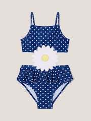 Monsoon Blue Amalfi Daisy Polka Dot Swimsuit - Image 1 of 3