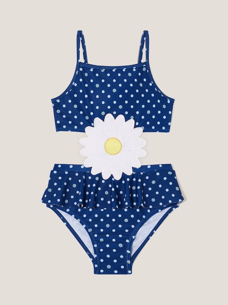 Monsoon Blue Amalfi Daisy Polka Dot Swimsuit - Image 1 of 3