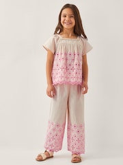 Monsoon Natural Broderie Square Neck Top - Image 1 of 4