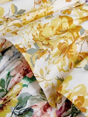 Monsoon Yellow Floral Print Puff Sleeve Tiered 100% Cotton Dress - Image 4 of 4