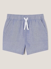 Monsoon Blue Chambray Drawstring 100% Cotton Shorts - Image 1 of 3
