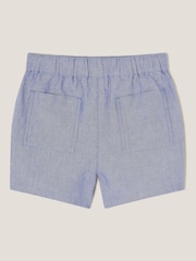 Monsoon Blue Chambray Drawstring 100% Cotton Shorts - Image 2 of 3