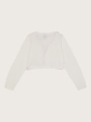 Monsoon Natural 3D Floral Print Trim 100% Cotton Cardigan - Image 2 of 3