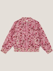 Monsoon Pink Floral Print Bomber Jacket - Image 1 of 3
