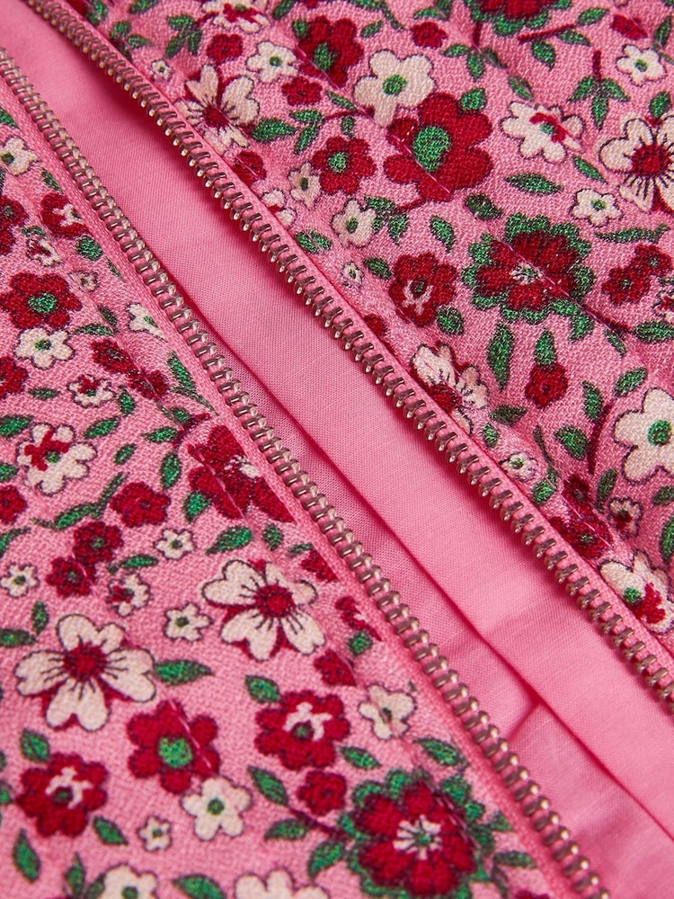 Monsoon Pink Floral Print Bomber Jacket - Image 3 of 3