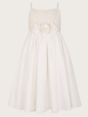 Monsoon White Orelia Strappy Sequin Satin Dress - Image 2 of 4