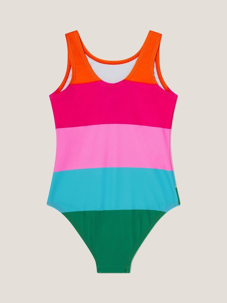 Monsoon Pink Colourblock Palm Sequin Swimsuit - Image 2 of 3