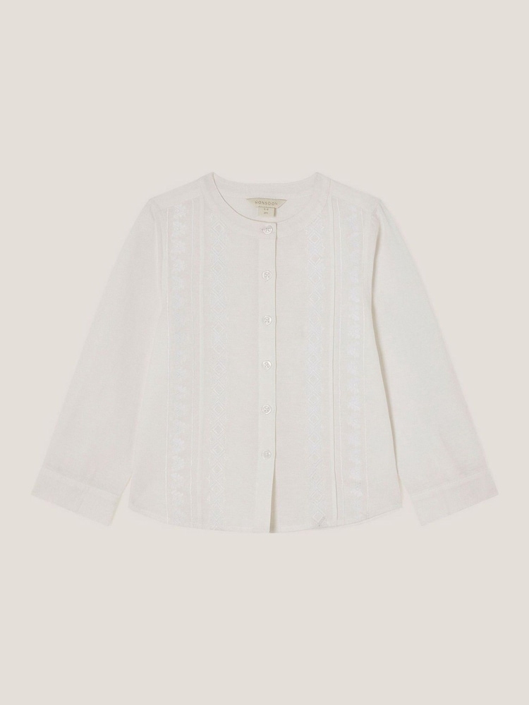 Monsoon Natural Embroidered Kurta Shirt - Image 1 of 5