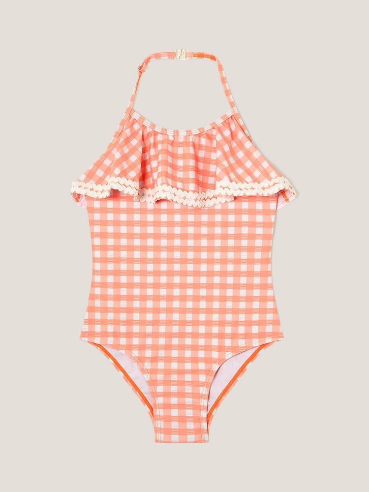 Monsoon Gingham Ruffle Swimsuit - Изображение 1 из 3