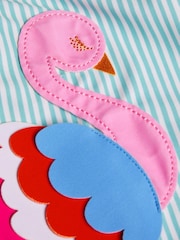 Monsoon Blue Baby Flamingo Stripe Swimsuit - Image 3 of 3